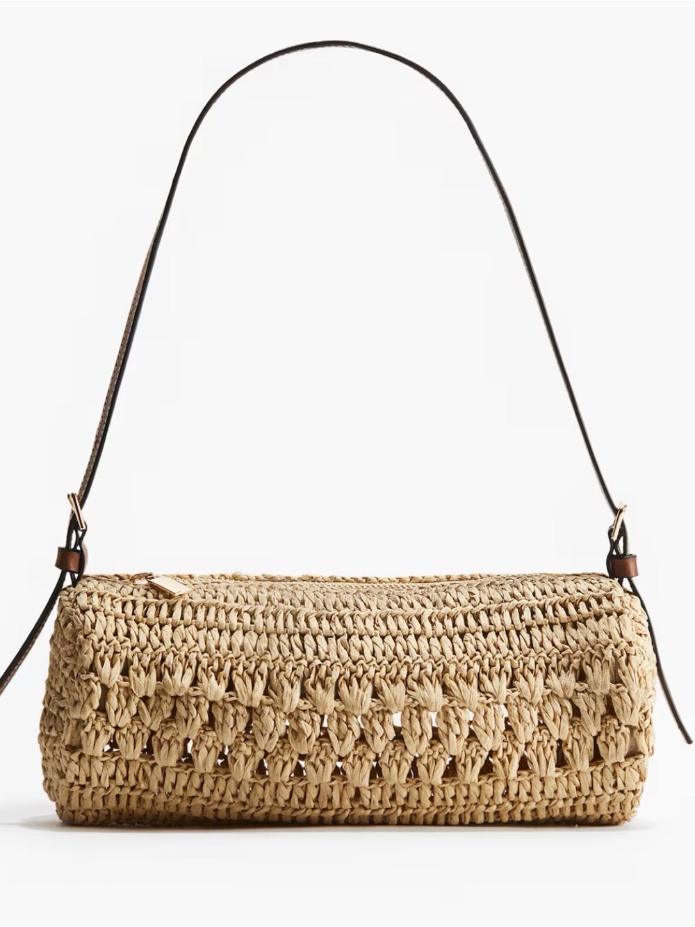 Woven Straw Shoulder Bag - Natural